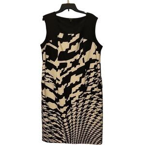 Sami & Jo Sleeveless Dress Women's 3x Black White Career Stretch NWOT